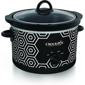 image:imageCrockPot 45 Quart Round Portable Slow Cooker and Food Warmer Black amp White Pattern SCR450HX