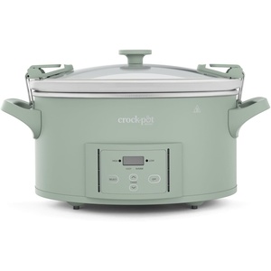 image:imageCrockPot 6 Quart Cook amp Carry Programmable Slow Cooker with Digital Timer Stainless Steel CPSCVC60LLS pack of 1Desert Sage Green