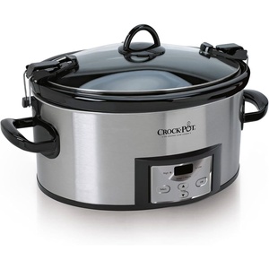 image:imageCrockPot 6 Quart Cook amp Carry Programmable Slow Cooker with Digital Timer Stainless Steel CPSCVC60LLS pack of 1Stainless Steel