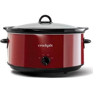 image:imageCrockPot 7Quart Manual Slow Cooker Family Size Serves 8 People amp Fits 6lb Roast Removable Stoneware with Warming Setting Dishwasher Safe for Easy Cleanup CharcoalRed