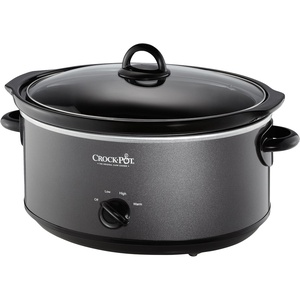 image:imageCrockPot 7Quart Manual Slow Cooker Family Size Serves 8 People amp Fits 6lb Roast Removable Stoneware with Warming Setting Dishwasher Safe for Easy Cleanup CharcoalCharcoal