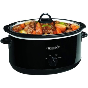 image:imageCrockPot 7Quart Manual Slow Cooker Family Size Serves 8 People amp Fits 6lb Roast Removable Stoneware with Warming Setting Dishwasher Safe for Easy Cleanup CharcoalBlack