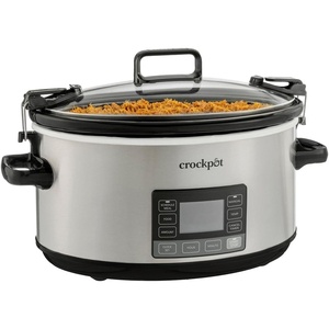 image:imageCrockPot 7Quart Slow Cooker Portable Programmable with Timer Locking Lid Stainless Steel an Essential Kitchen Appliance Perfect for Families and GatheringsSlow Cooker