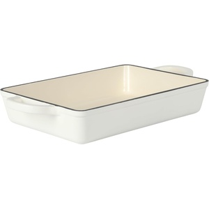 image:imageCrockPot Artisan 13 Enameled Cast Iron Lasagna Pan  Matte Linen White Durable Oven Safe BakewareMatte Linen White
