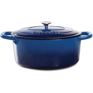 image:imageCrockPot Artisan Oval Enameled Cast Iron Dutch Oven 7Quart Scarlet RedSapphire Blue
