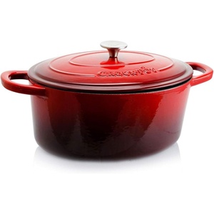 image:imageCrockPot Artisan Oval Enameled Cast Iron Dutch Oven 7Quart Scarlet RedScarlet Red