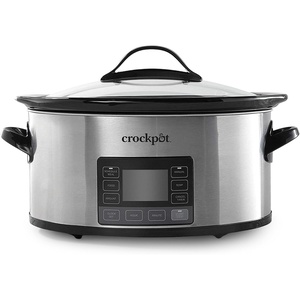 image:imageCrockPot MyTime Technology 6 Quart Programmable Slow Cooker and Food Warmer with Digital Timer Stainless Steel 2137020