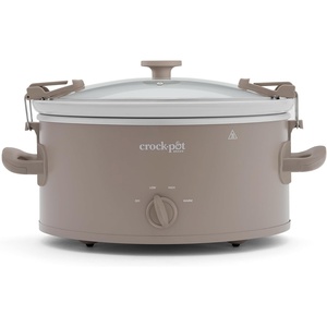 image:imageCrockPot SCCPVL600S Cook N Carry 6Quart Oval Manual Portable Slow Cooker SilverAlpaca Brown